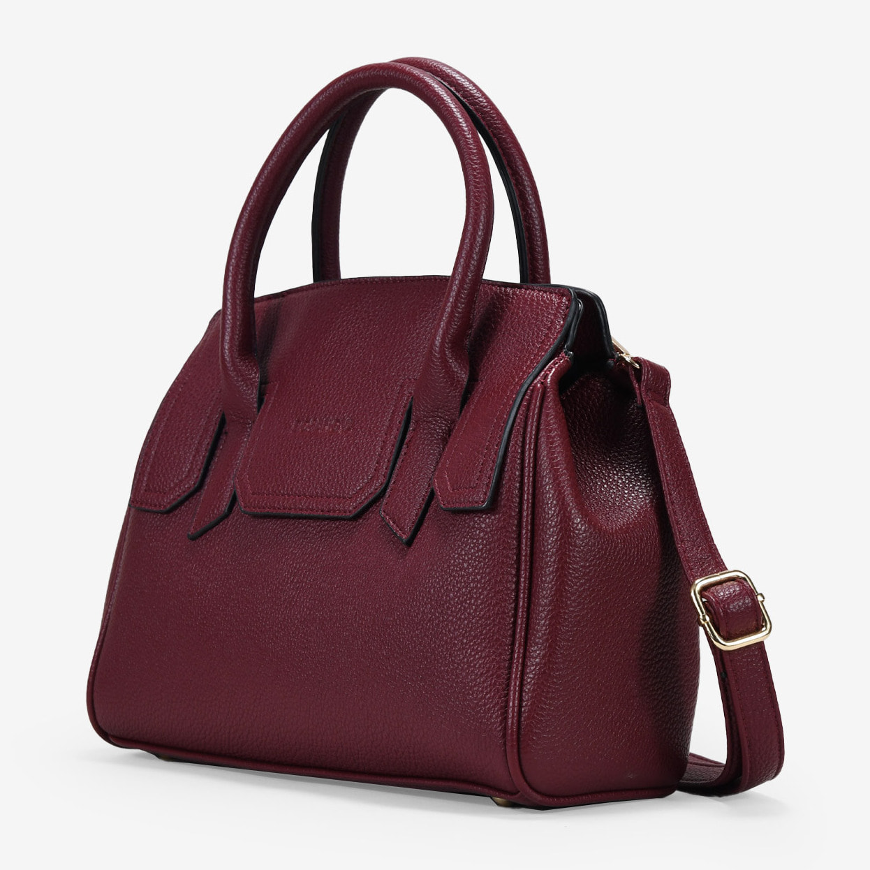 Bolso de mano burdeos con cierre de imán