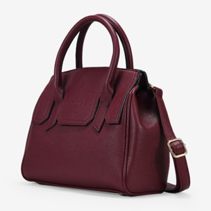 Bolso de mano burdeos con cierre de imán