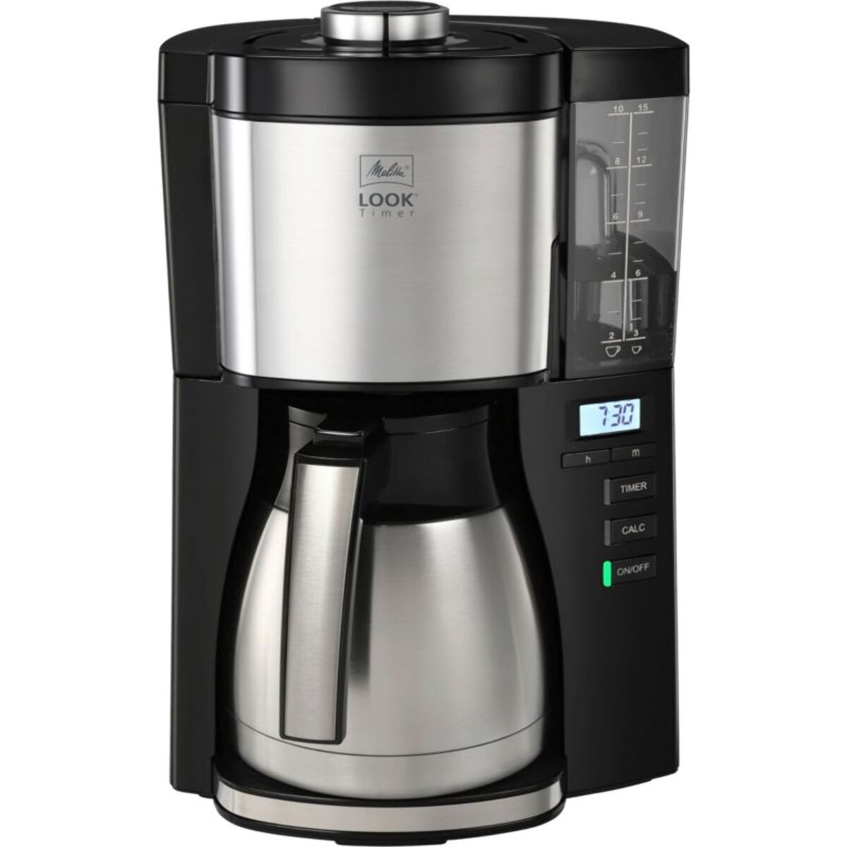 Cafetière filtre MELITTA look v therm timer noir acier brossé