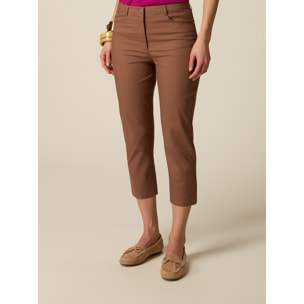 Oltre - Pantaloni capri misto cotone - Beige