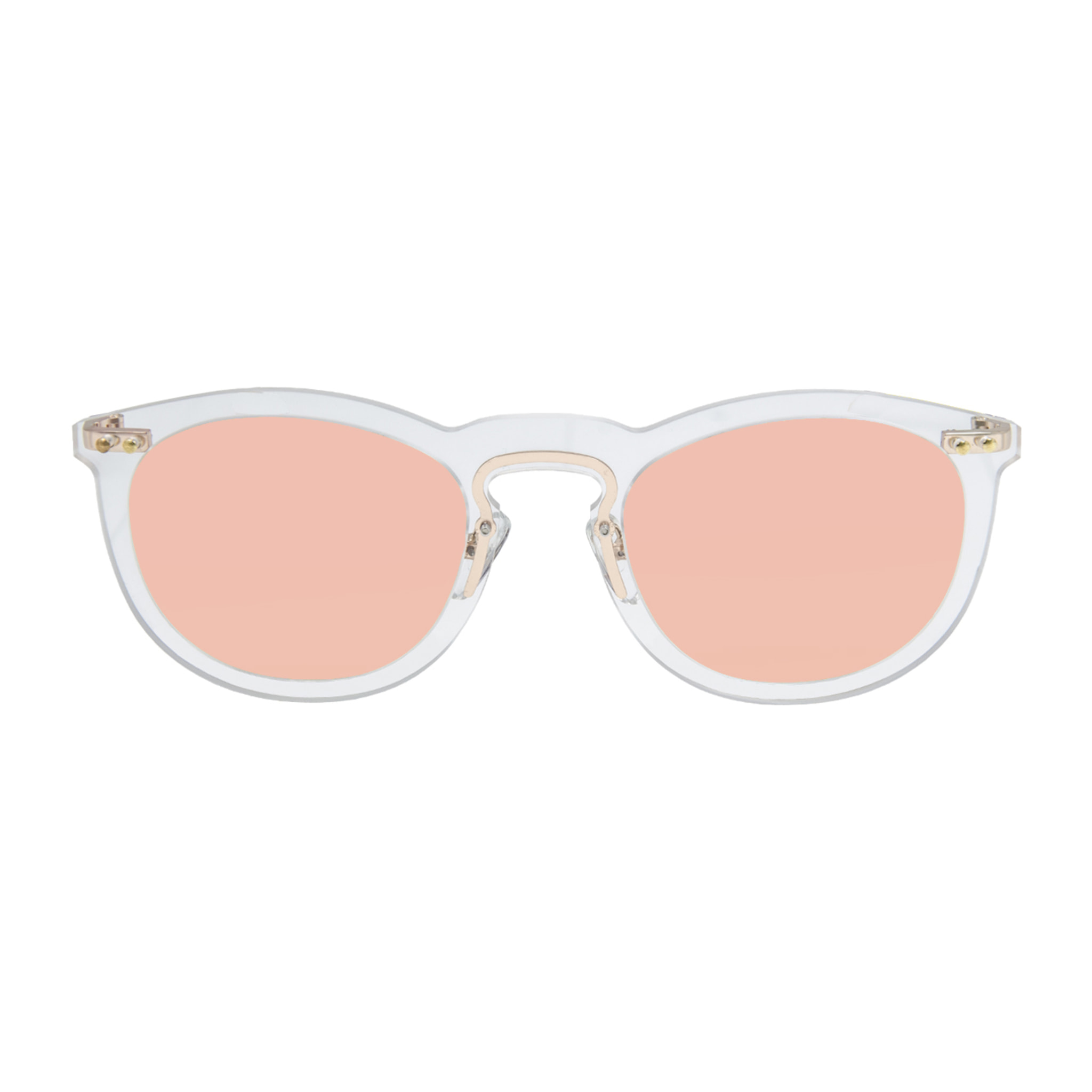 Gafas de sol OCEAN IBIZA - De espejo rosa con montura blanco transparente y patillas de metal dorado
