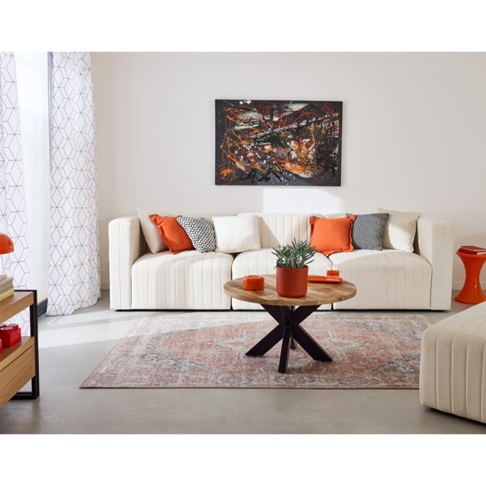 Nova - canapé modulable 3 places - en velours - Beige