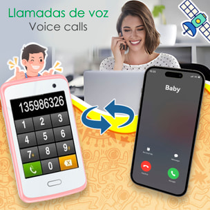 DAM Teléfono móvil A17 infantil con red GSM. Pantalla de 2,8, cámara, modo colegio, juegos de aprendizaje. 5,5x1x9,3 Cm. Color: Rosa