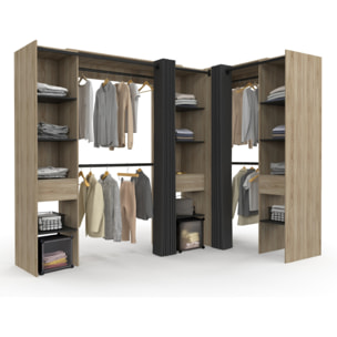 Dressing Justine d'angle 230cm effet bois