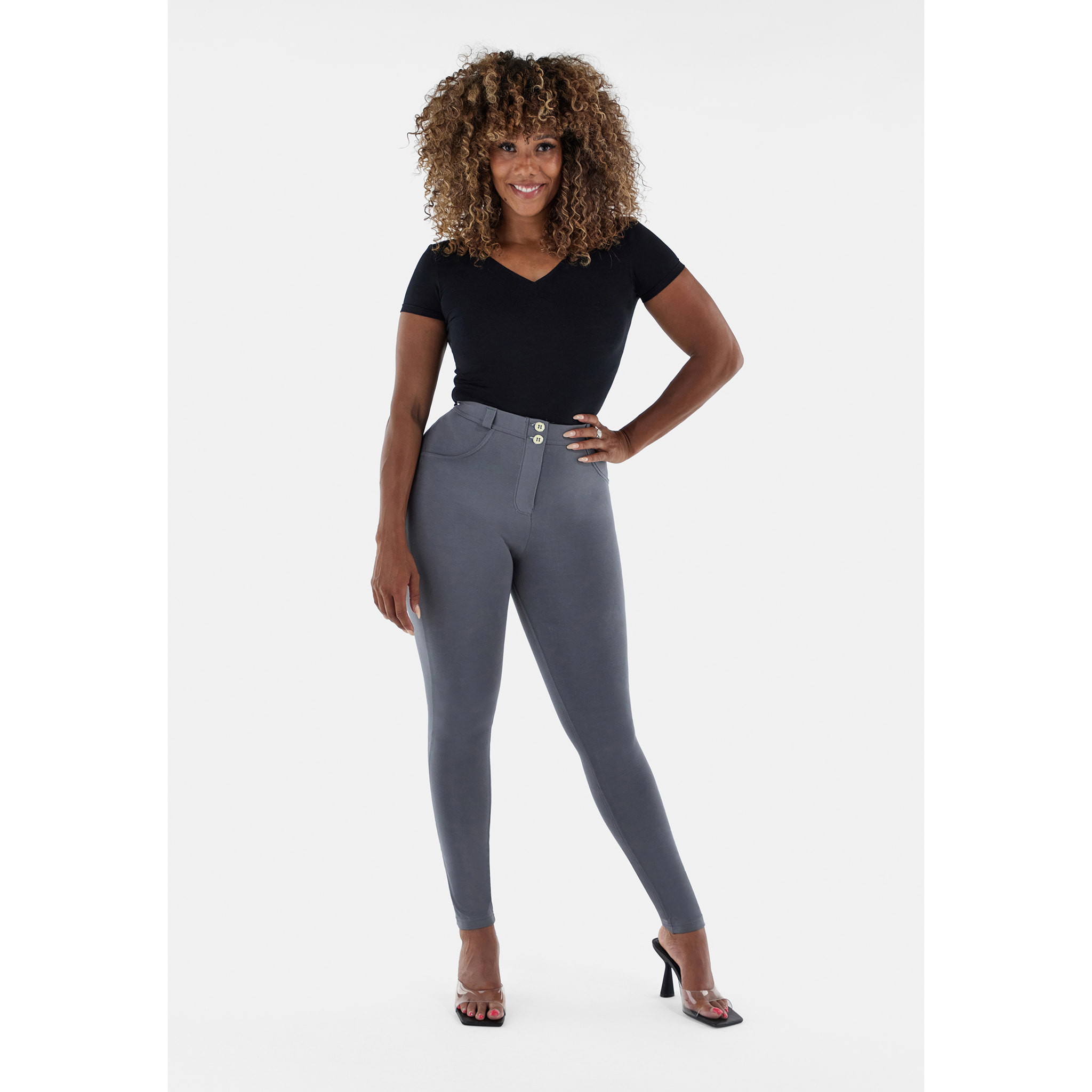 Pantaloni push up WR.UP® curvy gamba skinny cotone organico