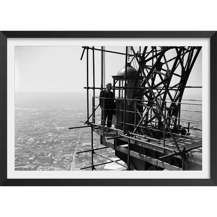 Affiche photo d'art - Télévision - La Tour Eiffel,1950 Affiche + cadre en bois - Noir
