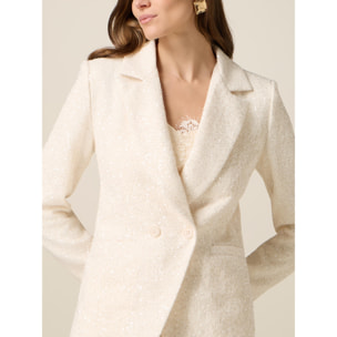 Oltre - Giacca blazer con paillettes - Bianco