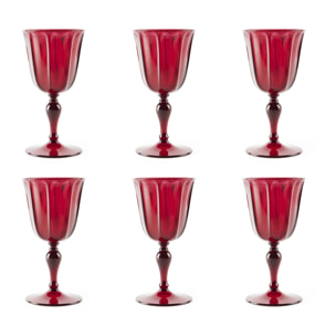 Set de 6 verres à vin Excelsa – Country, Plastique Rouge 25 cl