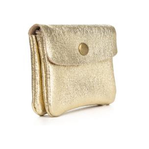 Alpignano portafoglio donna. Pelle autentica Camoscio laccato brillante.