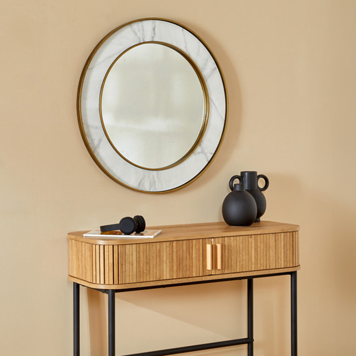 Miroir "Alisha" blanc D74cm