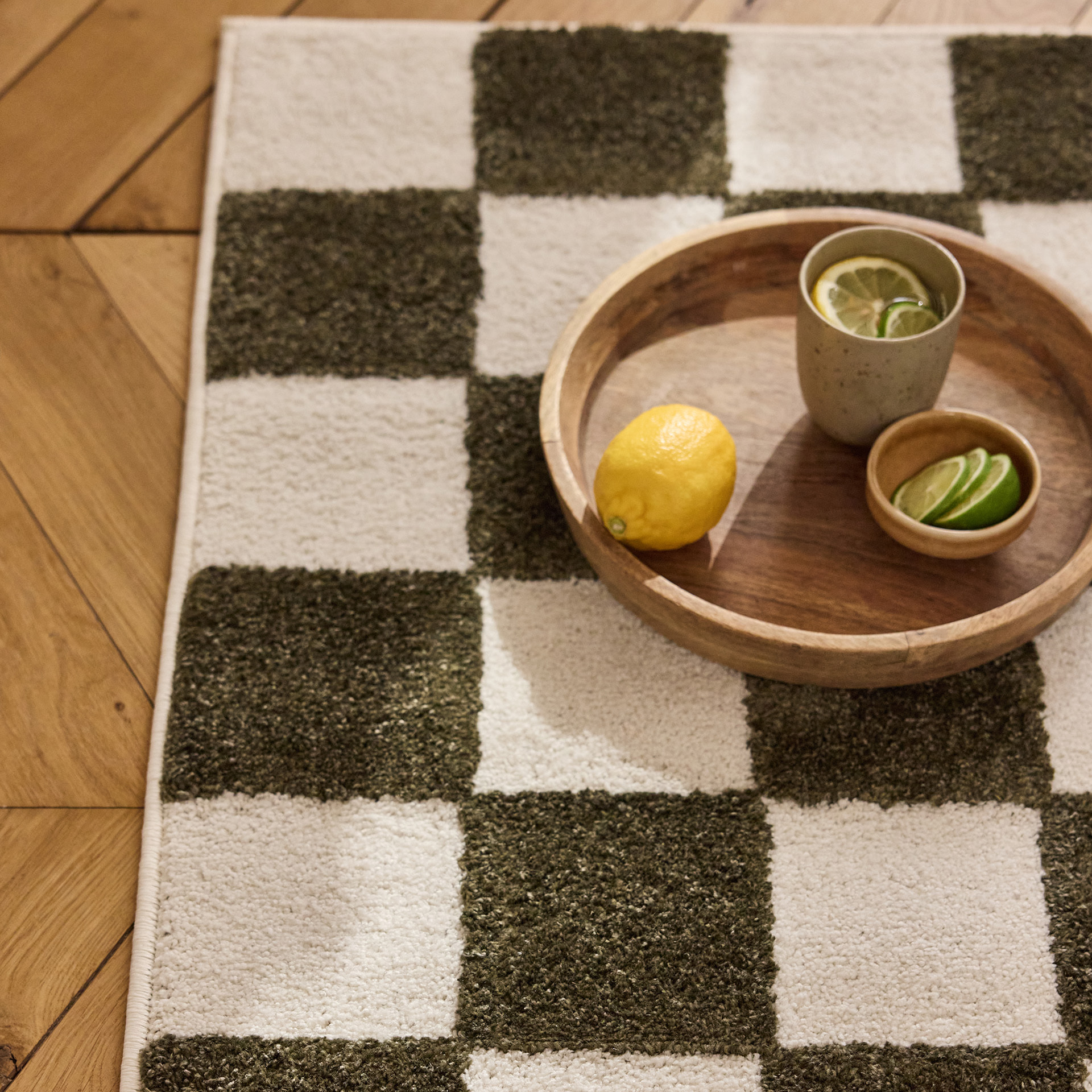 PANTONE - Tapis vert à motif damier TERRA DEL SOL