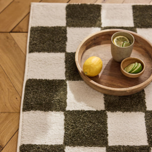 PANTONE - Tapis vert à motif damier TERRA DEL SOL