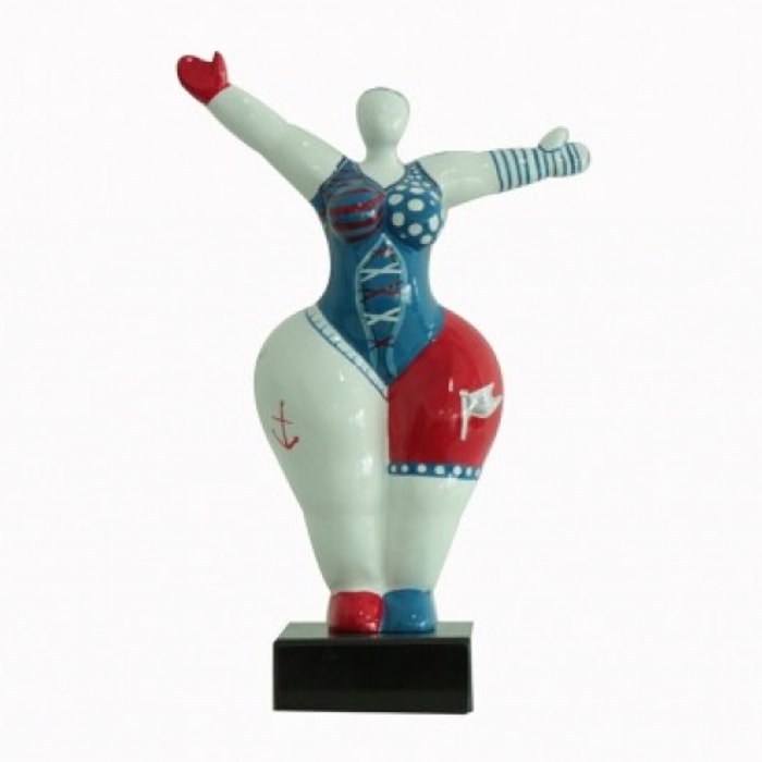 Statuette femme multicolore en résine H34cm - WOMEN MARINE