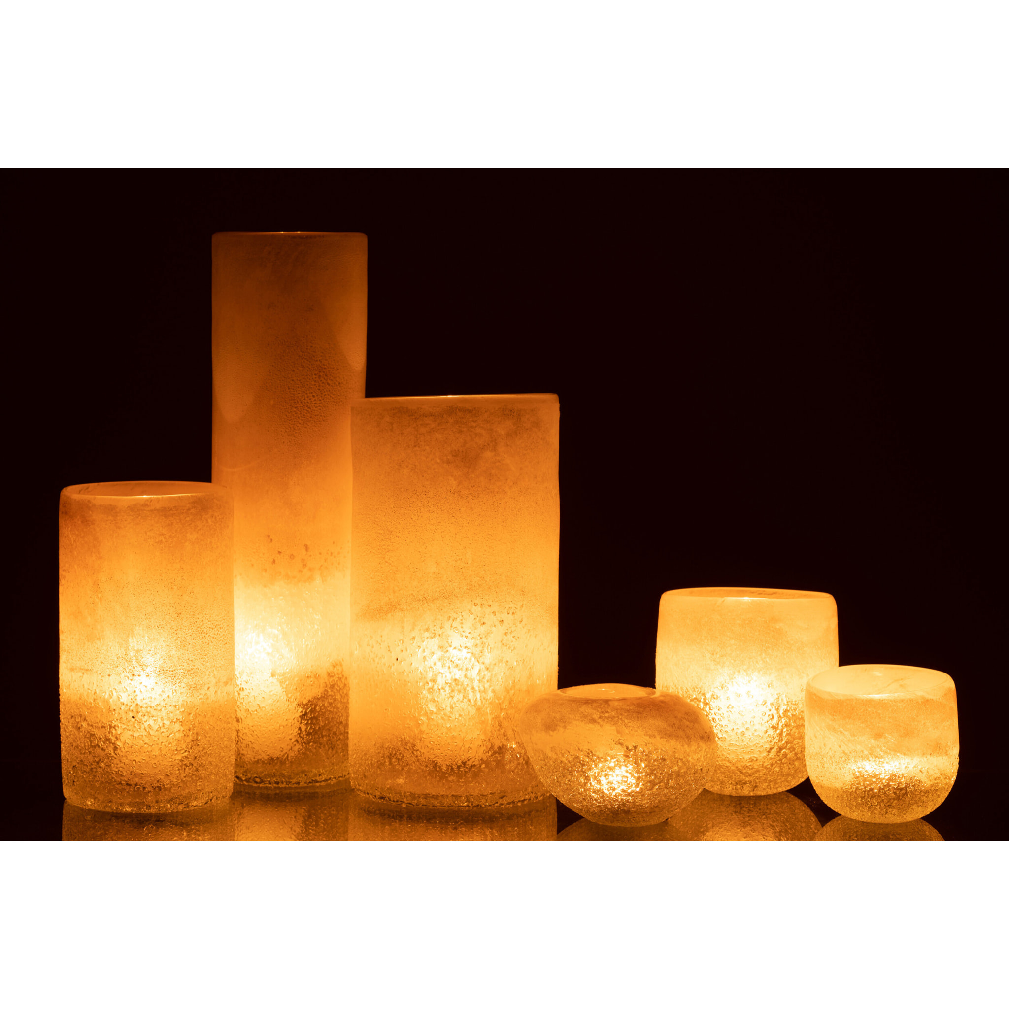 J-Line vase Cylindre - verre - beige - large - 41 cm de hauteur