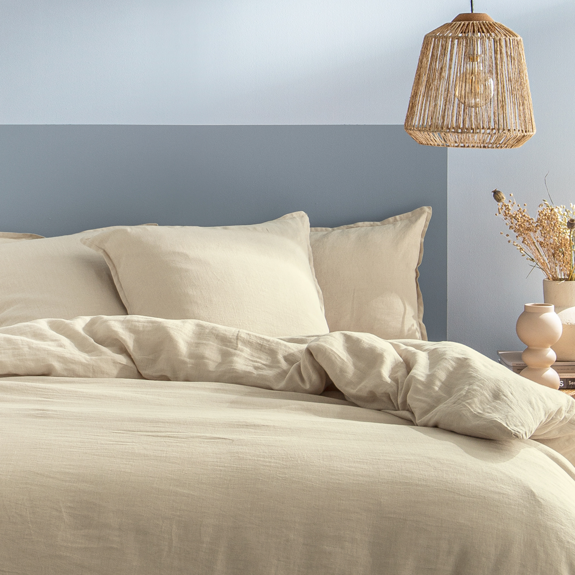 Housse de couette unie en lin, PASSION LIN