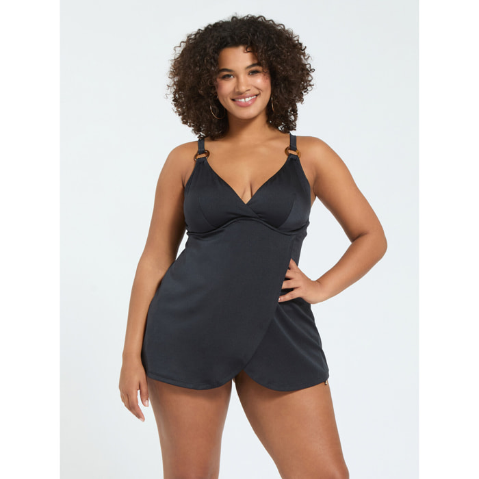 Fiorella Rubino - Top Tankini con detalle de anilla - Negro