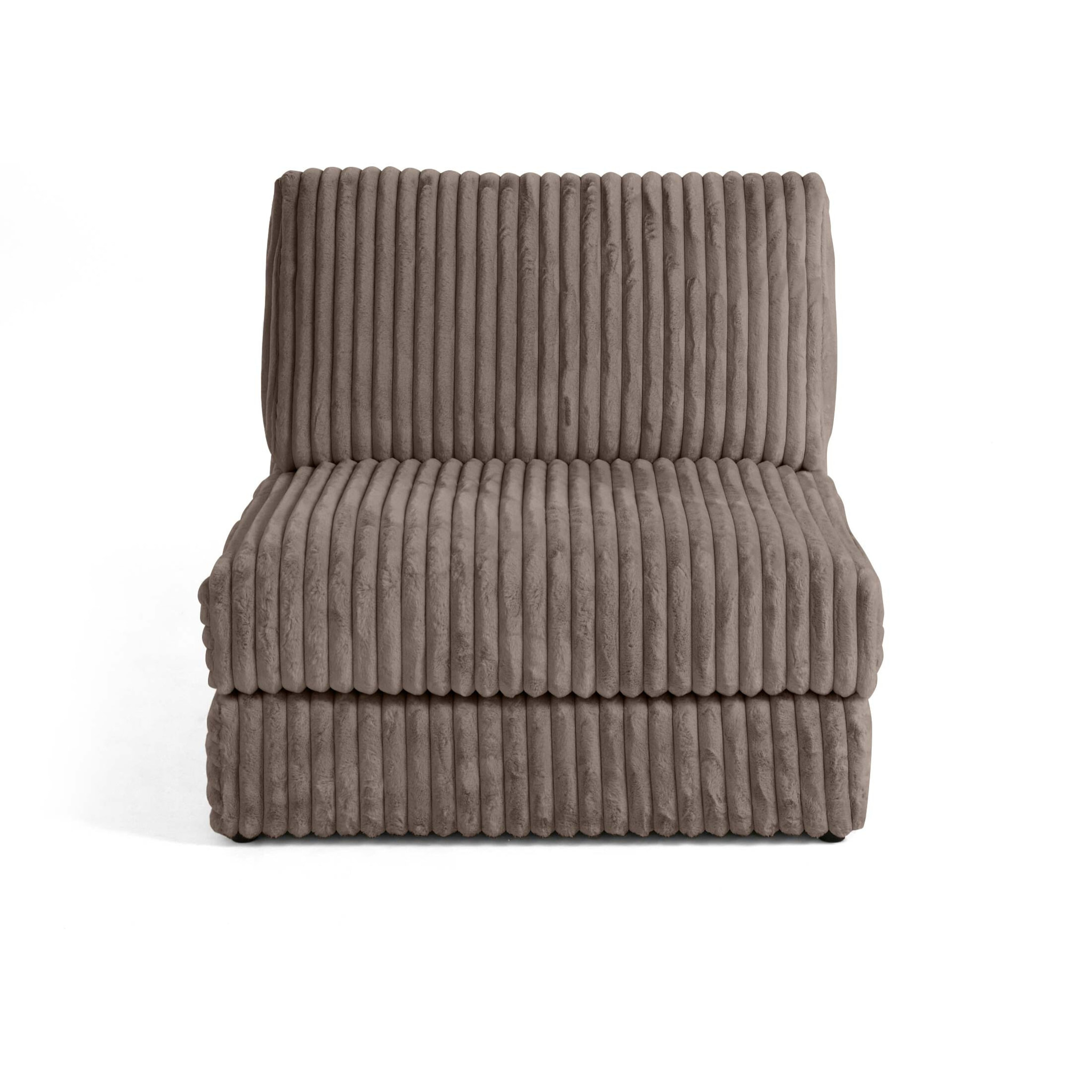 Jasper - module d'assise - en fausse fourrure côtelée - Taupe