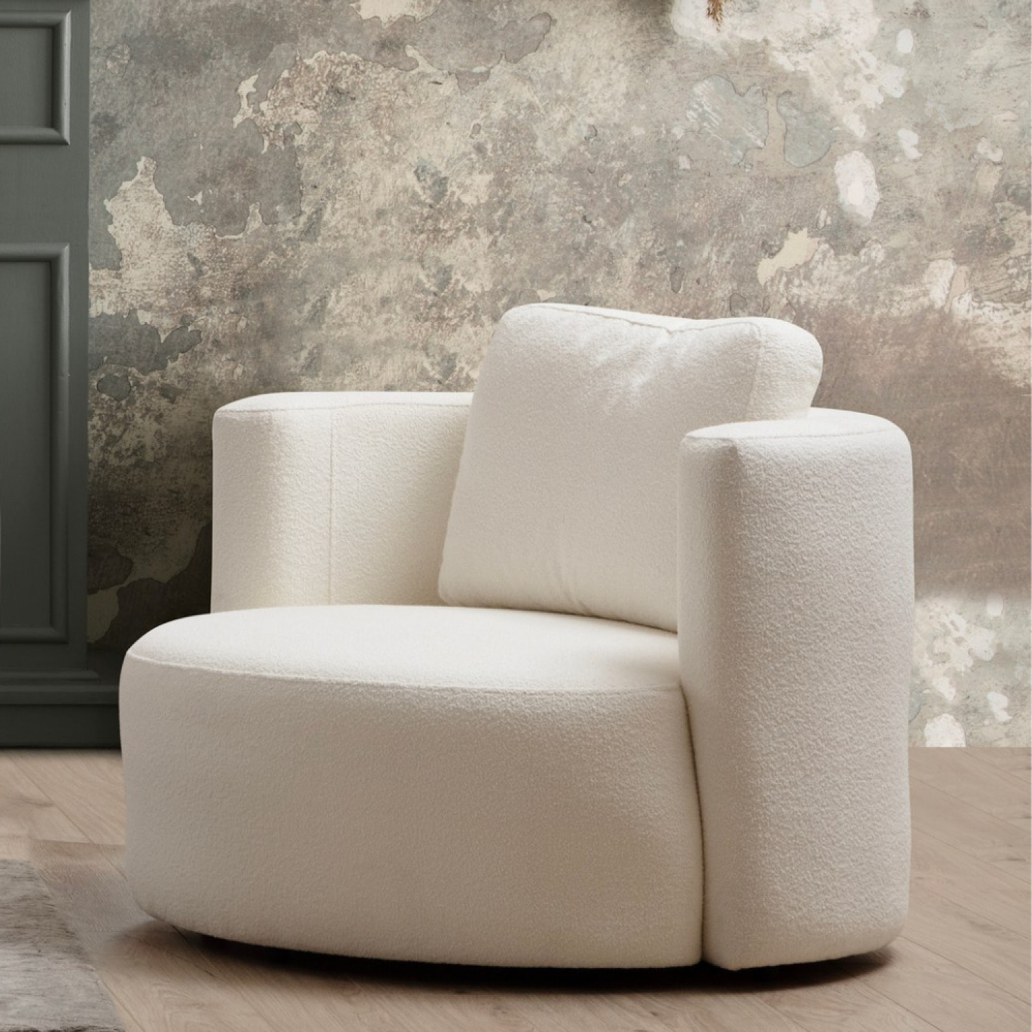 NAISI - Fauteuil bouclettes couleur crème