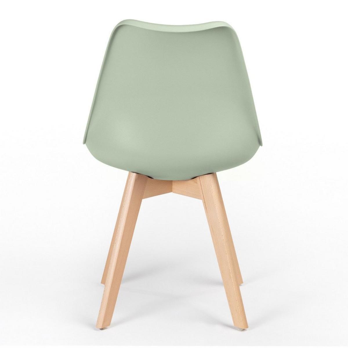 Set 4 sedie stile nordico gambe legno verde chiaro - Candice