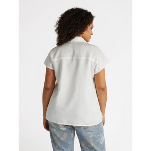 Fiorella Rubino - Blusa con cadena con fibras TENCEL™ - Blanco