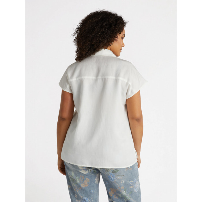 Fiorella Rubino - Blusa con cadena con fibras TENCEL™ - Blanco