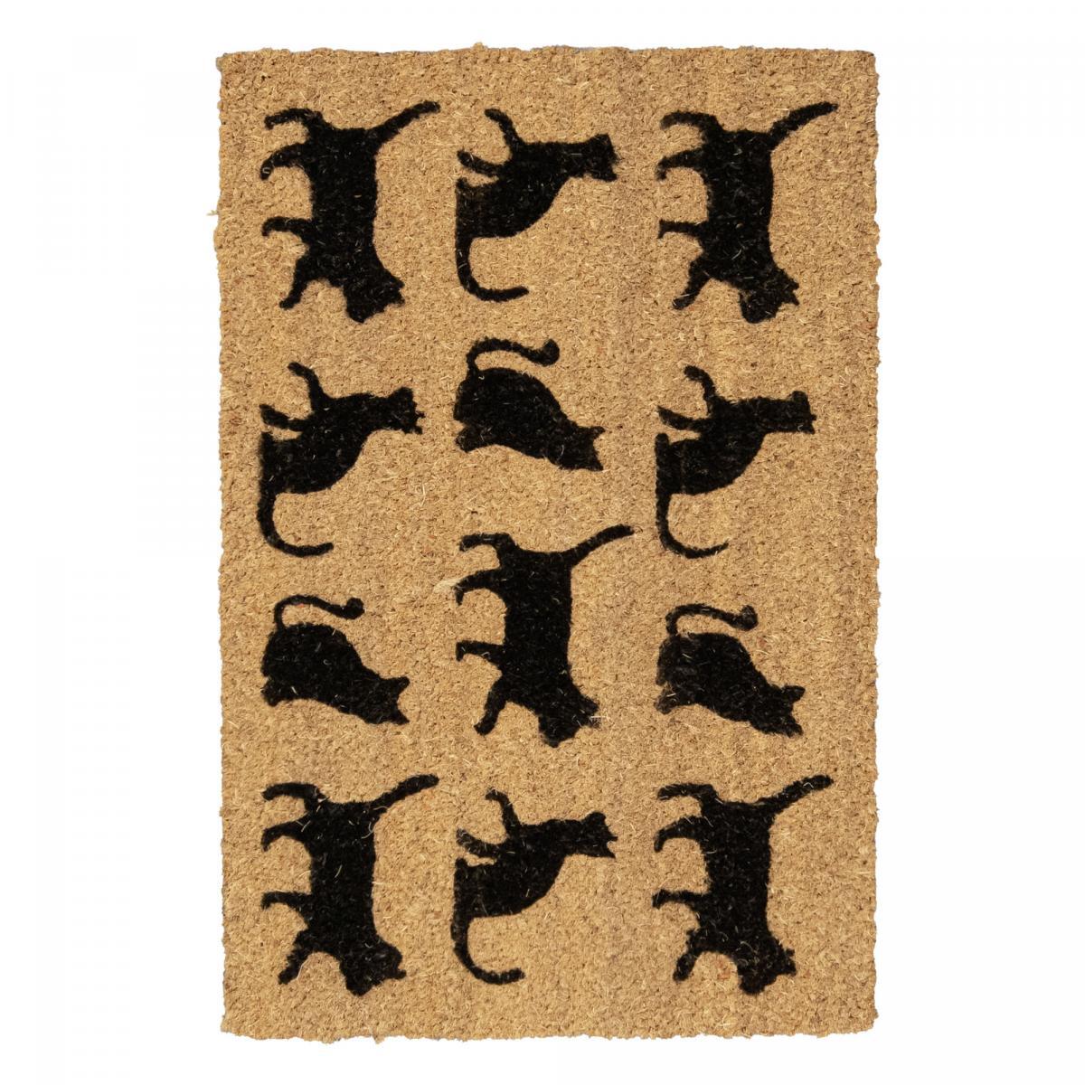 Paillasson motif animaux en relief, fibres naturelles tissées, PARADE
