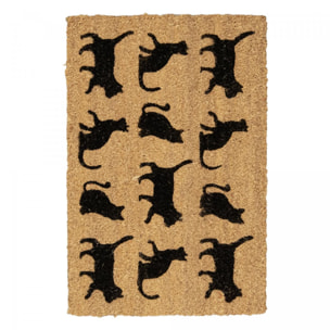 Paillasson motif animaux en relief, fibres naturelles tissées, PARADE