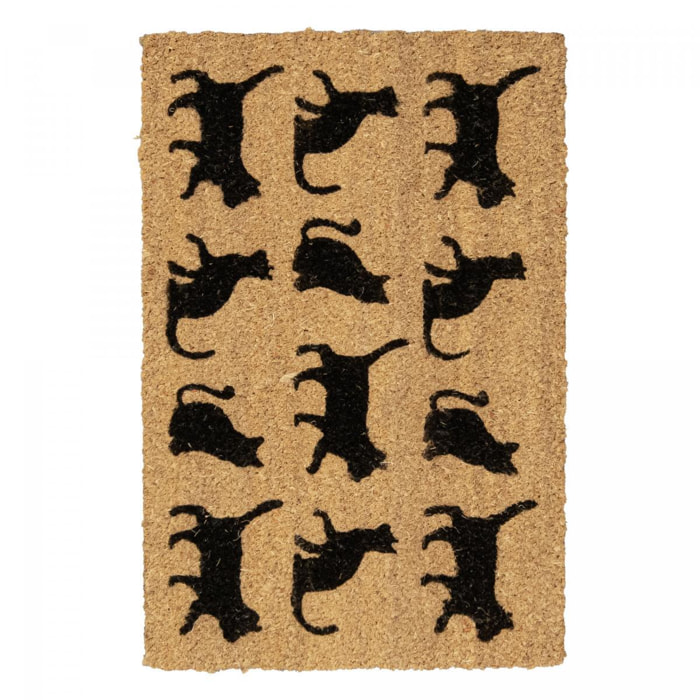 Paillasson motif animaux en relief, fibres naturelles tissées, PARADE