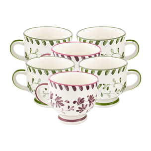 Lot de 6 mugs à pieds, TRATTORIA