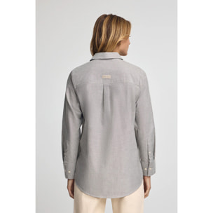 Camisa gris de corte relajado con logo Polo Club