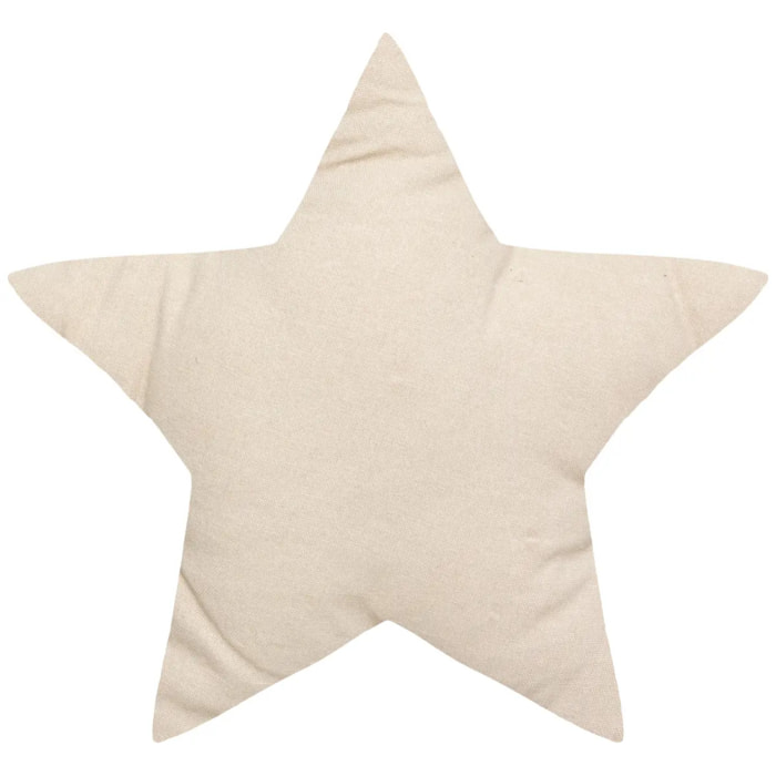 Coussin enfant "Berlingot" étoile - coton - beige - 40x40 cm