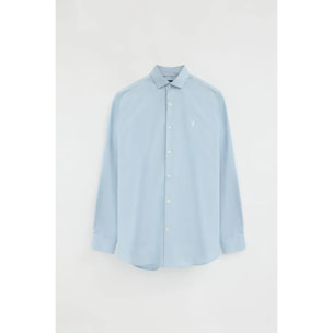 Pack uomo con tre camicie in blu marino, bianco e azzurro slim fit con logo Rigby Go