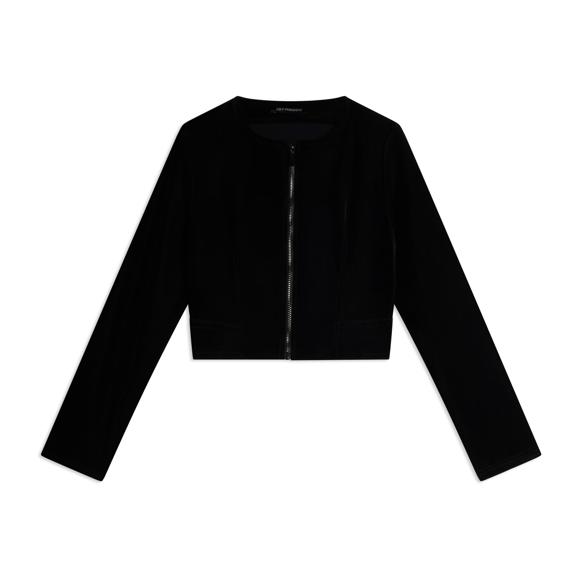 Giacca corta cropped da donna in tessuto tecnico