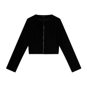 Giacca corta cropped da donna in tessuto tecnico