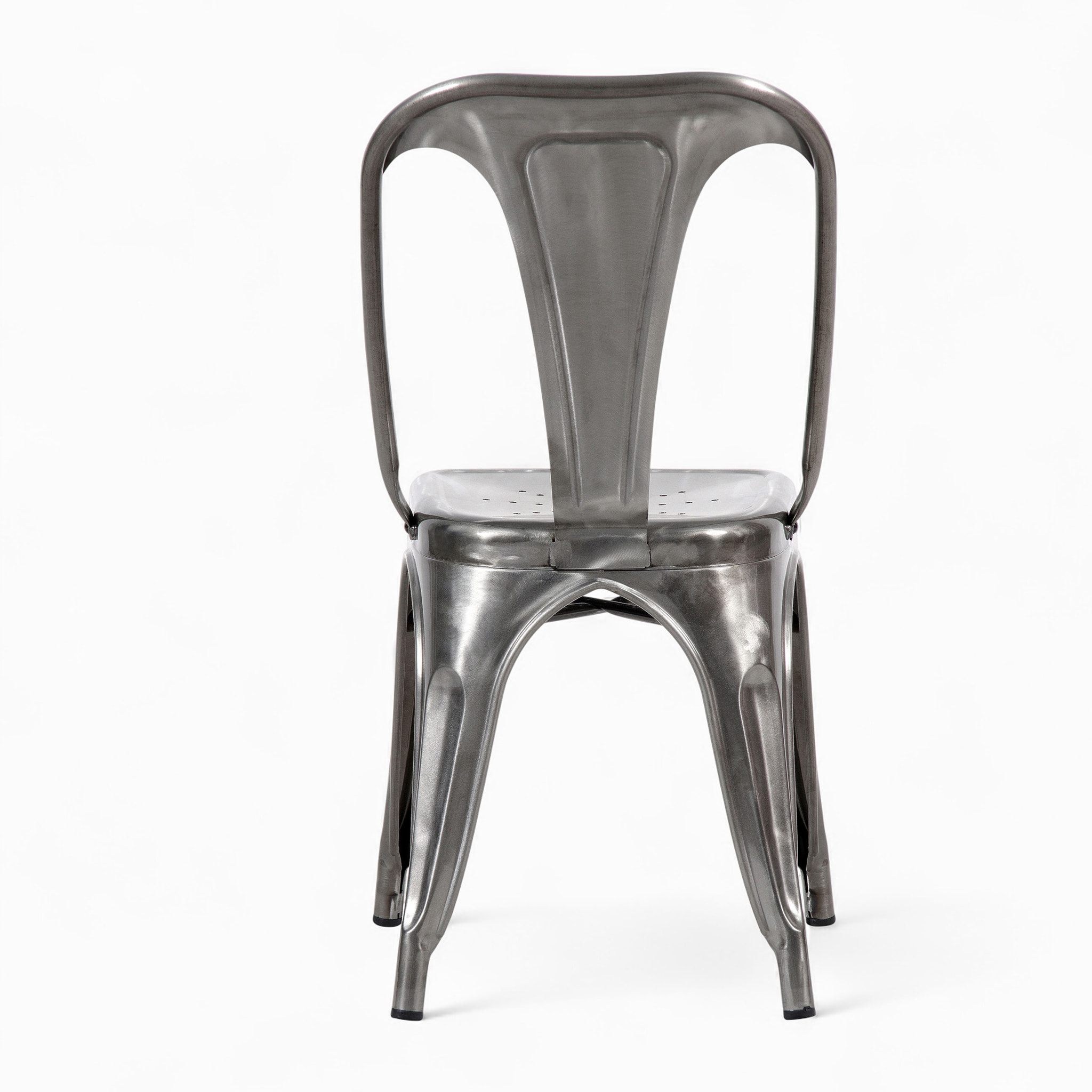 Pack 4 chaises en métal gris - Indus