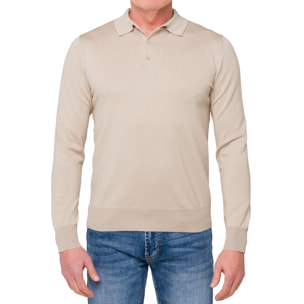 Suéter de cuello polo Hot Buttered Tanjung Beige