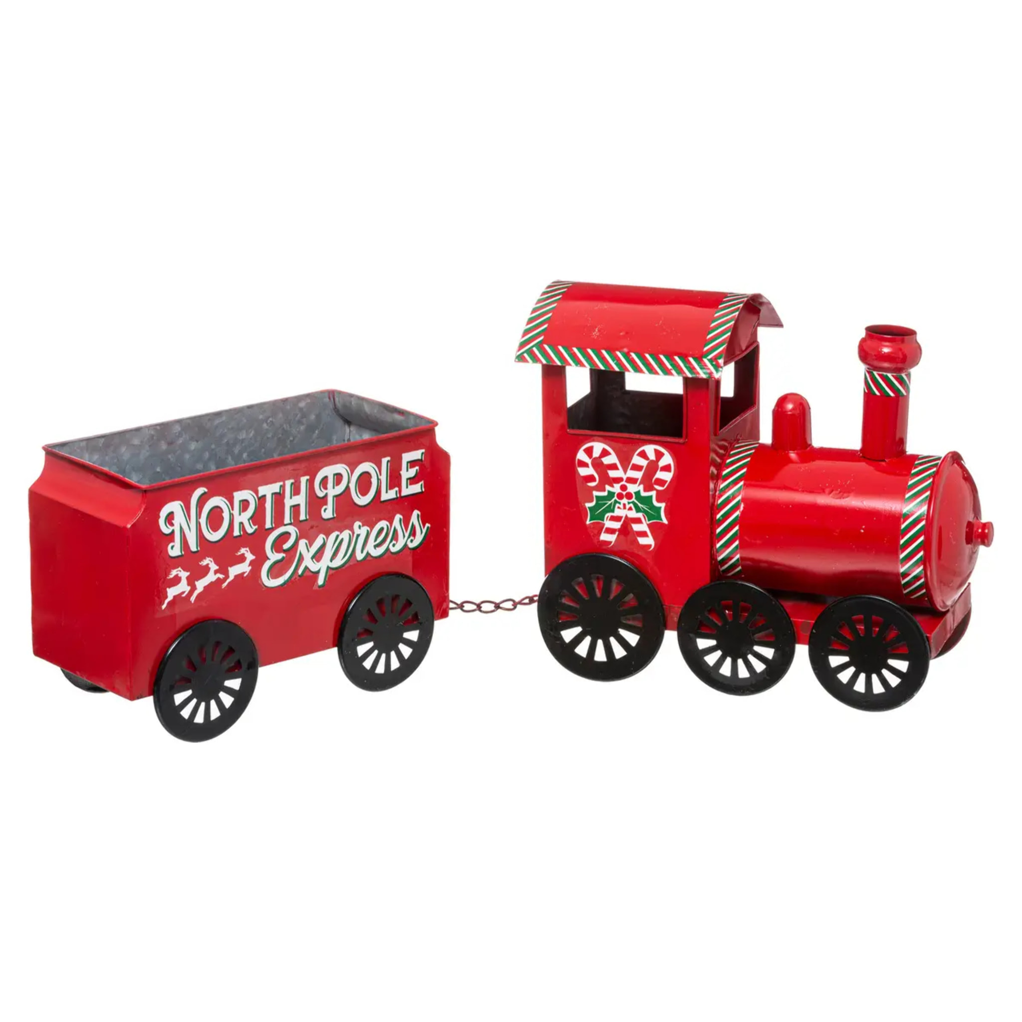 Grand Modèle Métal Train Rouge L 66 cm