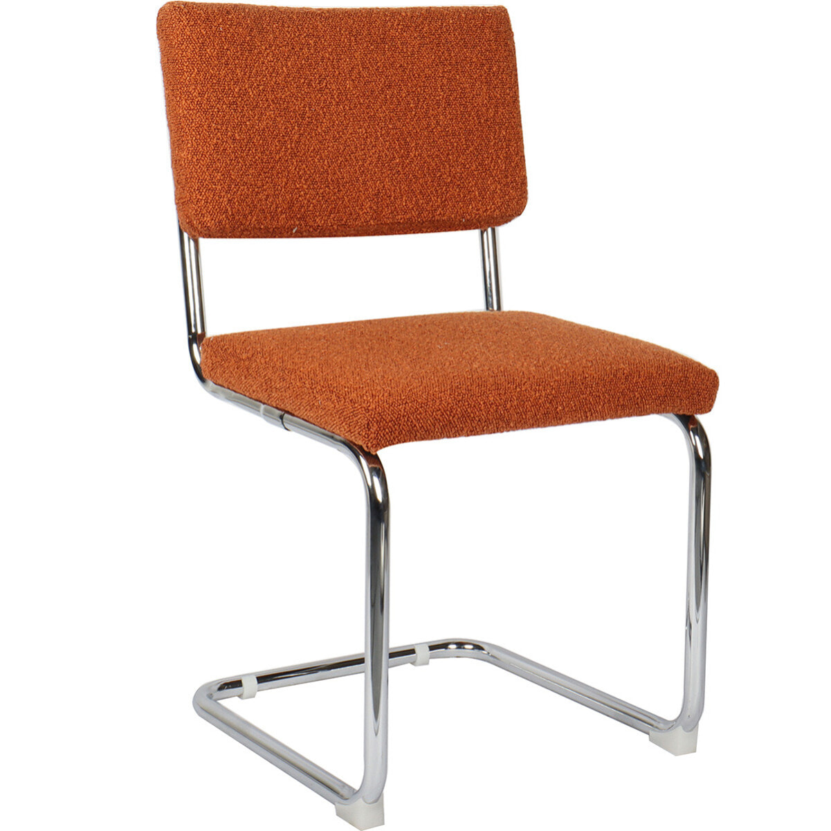 Lot de 2 chaises en tissu bouclé et métal chromé - DULCE