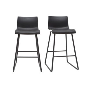 Tabourets de bar design noir 65 cm (lot de 2) ONA