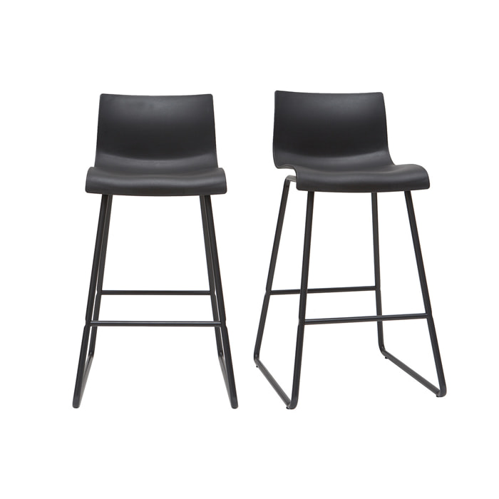 Tabourets de bar design noir 65 cm (lot de 2) ONA