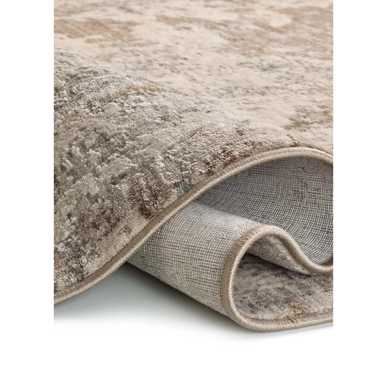 ONA Alfombra abstracta con flecos beige y verde, varias medidas disponibles.