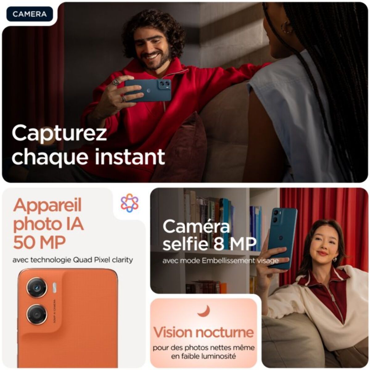 Smartphone MOTOROLA G06 128Go Arabesque orange