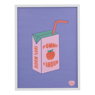 Toile Cha Cha Pop avec Cadre Blanc 31,5x2x41,5 cm