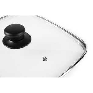 Bistecchiera con coperchio 24×24 cm Excelsa – Grigliosa, Alluminio Nero