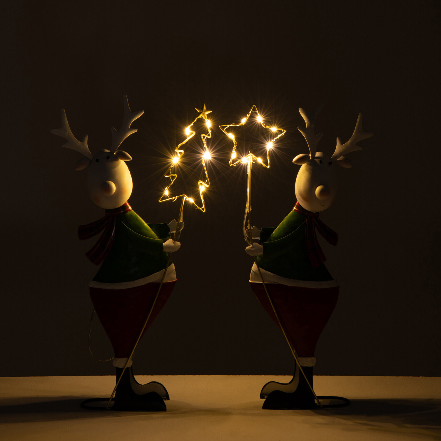 J-Line figurine Renne Étoile + Arbre - métal - mix - small - 2 pièces