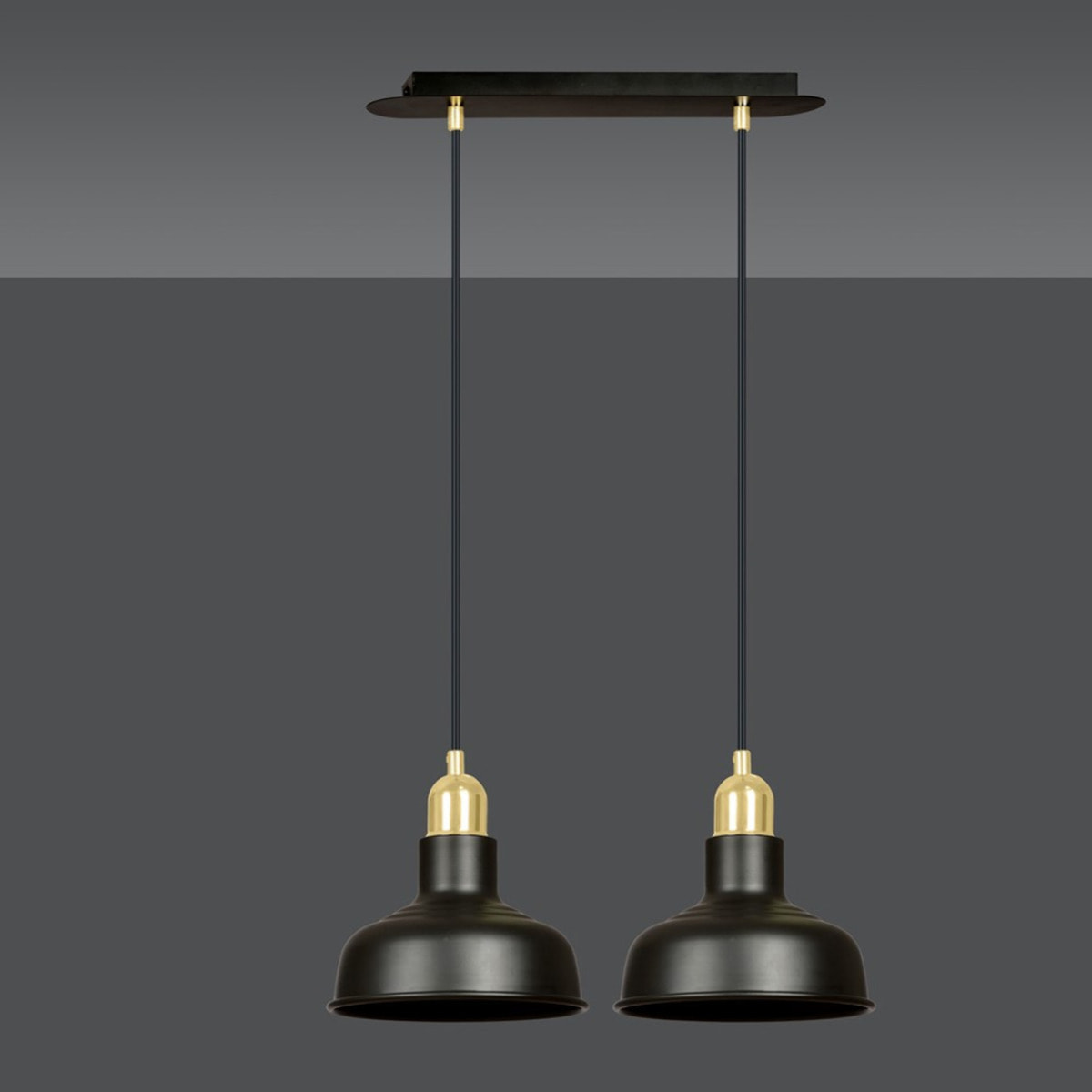 Lampada a sospensione IBOR in acciaio nero opaco