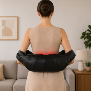 Masajeador Cervical y Espalda con Calor y 8 Nodos Shiatsu, 3 Intensidades de Amasamiento 3D Masajeador de Cuello y Hombros, para Aliviar la Fatiga Muscular en Casa, Oficina y Coche