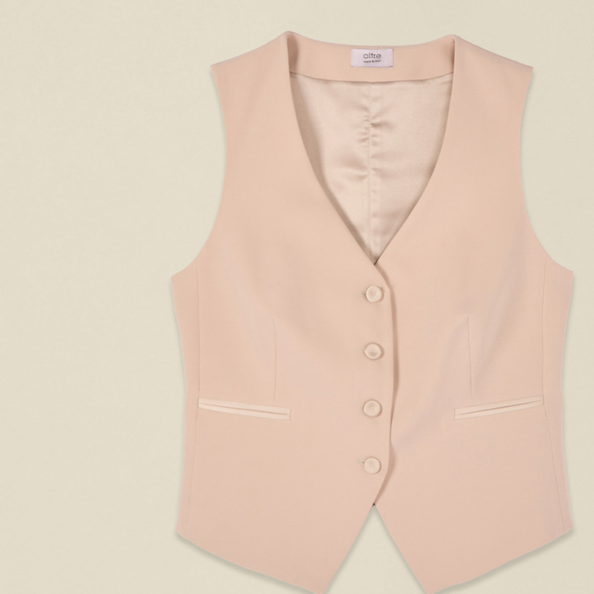 Oltre - Gilet sartoriale con tasche a filetto - Rosa