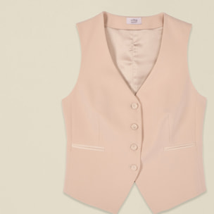 Oltre - Gilet sartoriale con tasche a filetto - Rosa