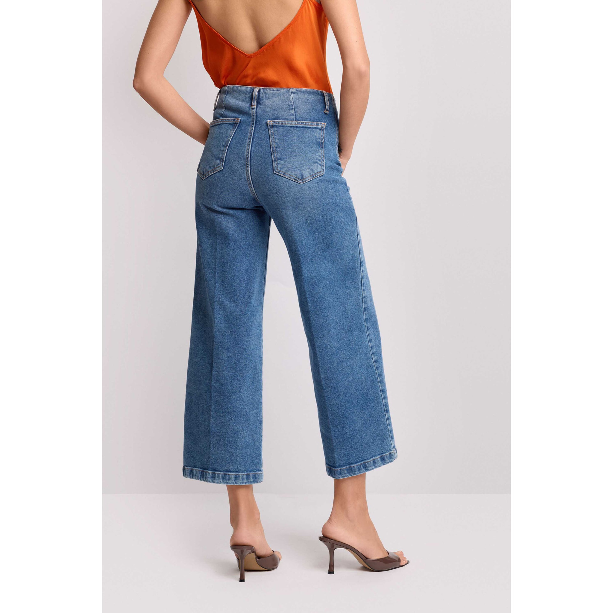 Kocca - Pantaloni in denim vita alta Donna, Denim